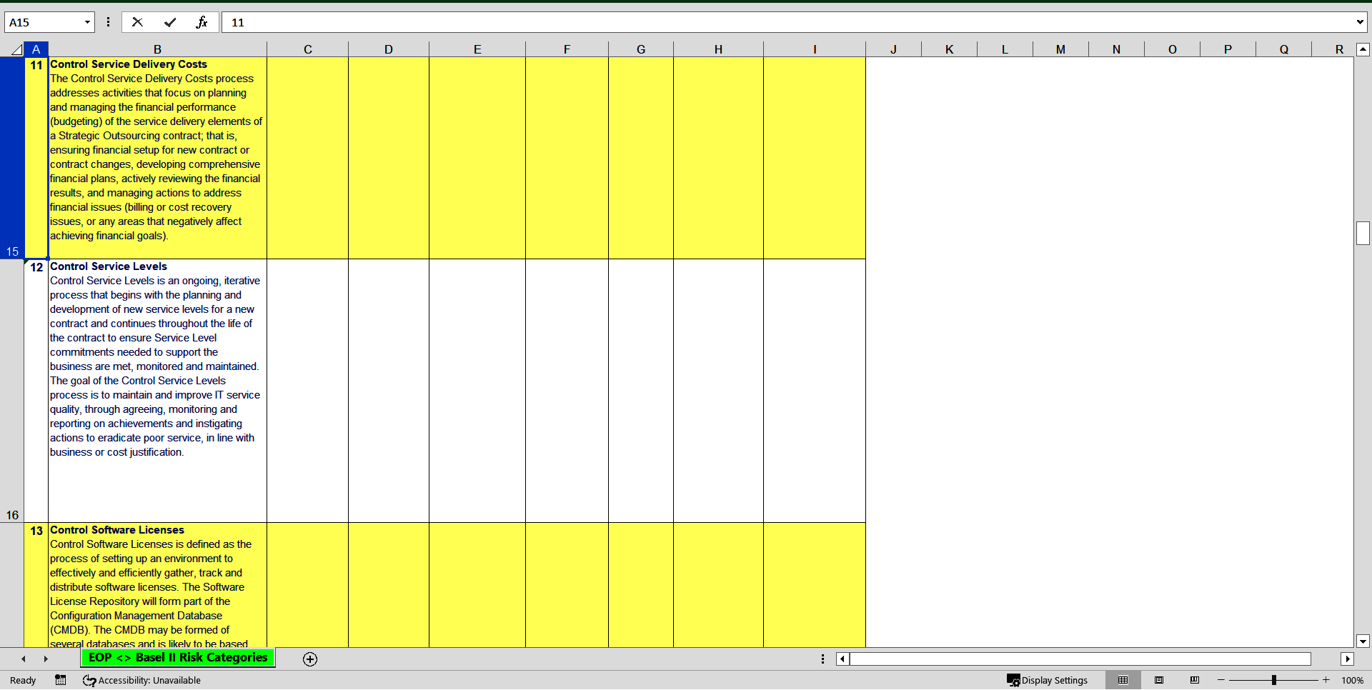 Risk Inventory Example Risk Inventory Exercise Template Excel XLS