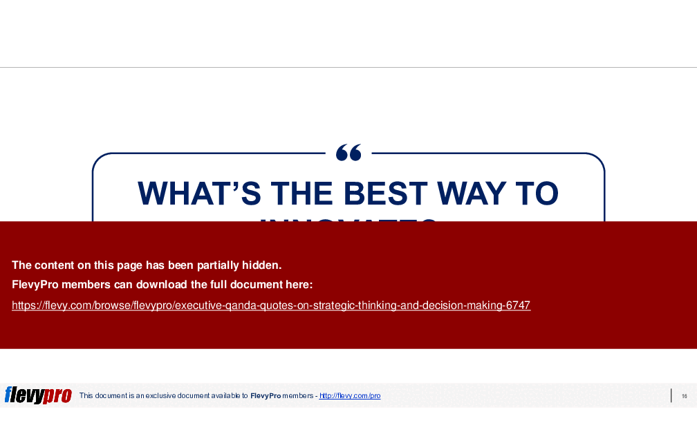 Executive Q&A: Quotes on Strategic Thinking & Decision Making (33-slide PPT PowerPoint presentation (PPTX)) Preview Image