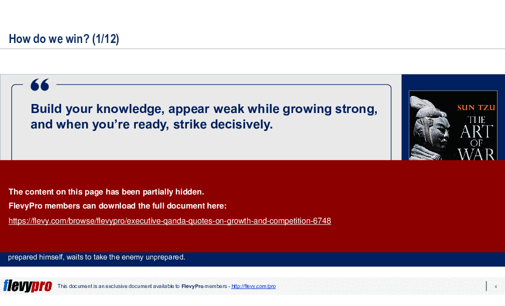 This is a partial preview of Executive Q&A: Quotes on Growth & Competition (34-slide PowerPoint presentation (PPTX)). Full document is 34 slides. 