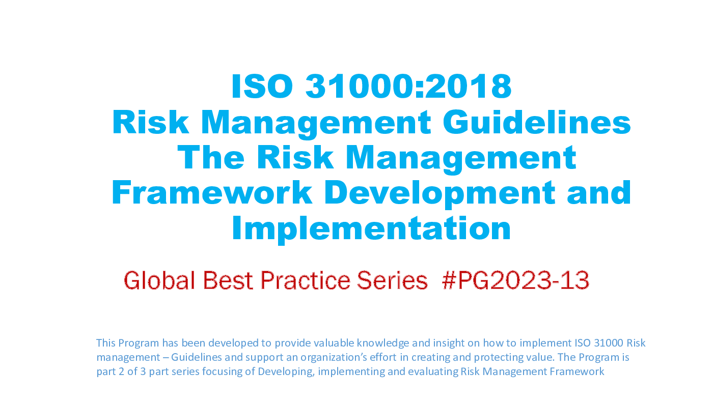 Implementing ISO 31000 Risk Management Framework (42-slide PPT PowerPoint presentation (PPTX)) Preview Image
