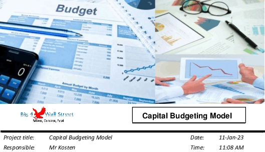 This is a partial preview of Capital Budgeting Model Excel Template (Excel workbook (XLSX)). 
