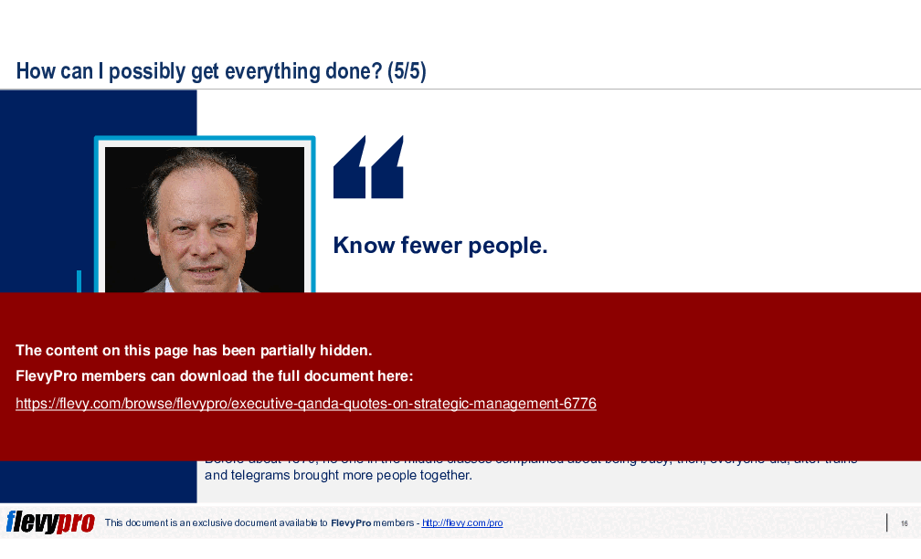 Executive Q&A: Quotes on Strategic Management (31-slide PPT PowerPoint presentation (PPTX)) Preview Image