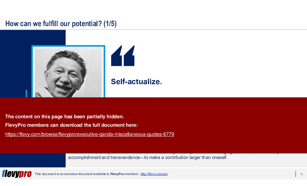 This is a partial preview of Executive Q&A: Miscellaneous Quotes (29-slide PowerPoint presentation (PPTX)). Full document is 29 slides. 