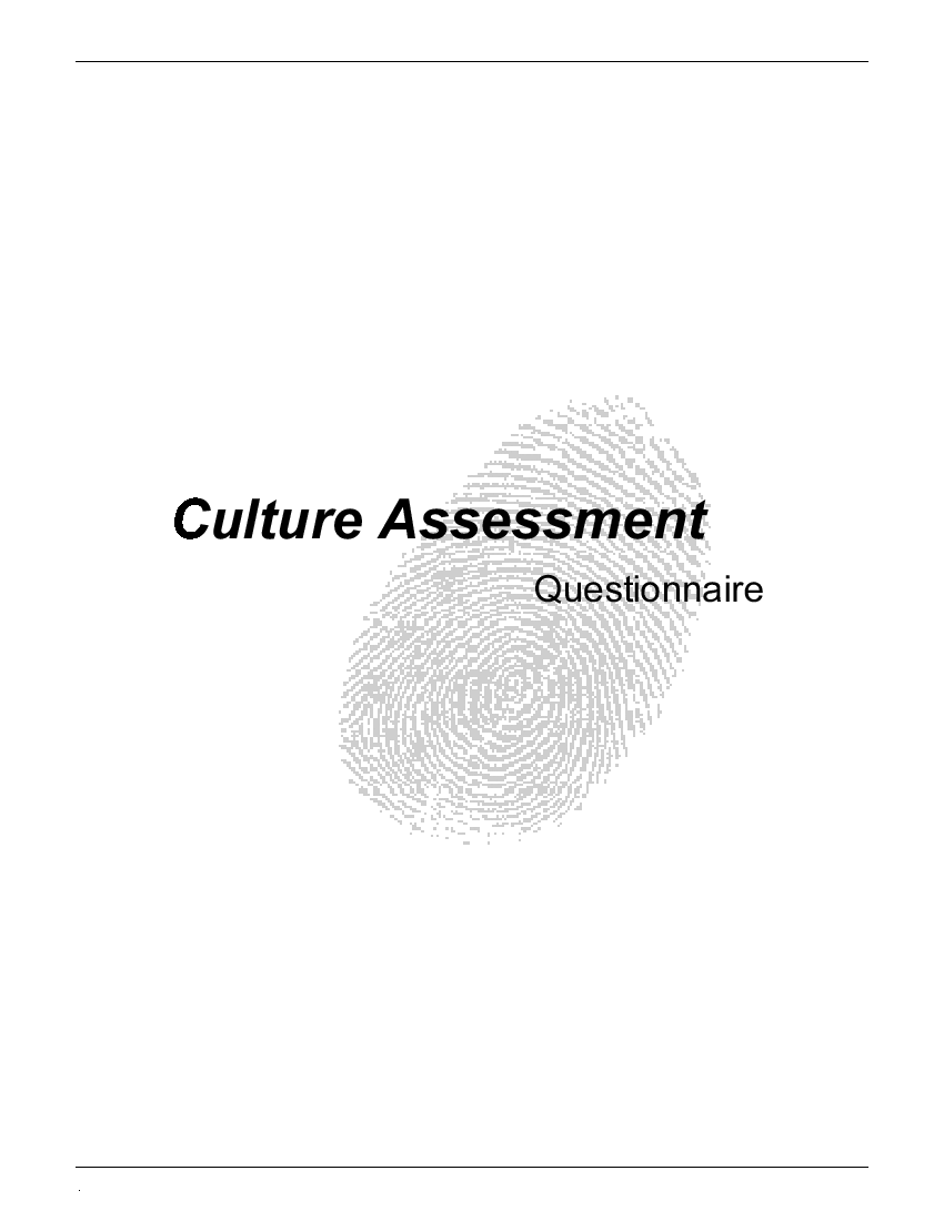 Organization Culture Assessment Questionnaire