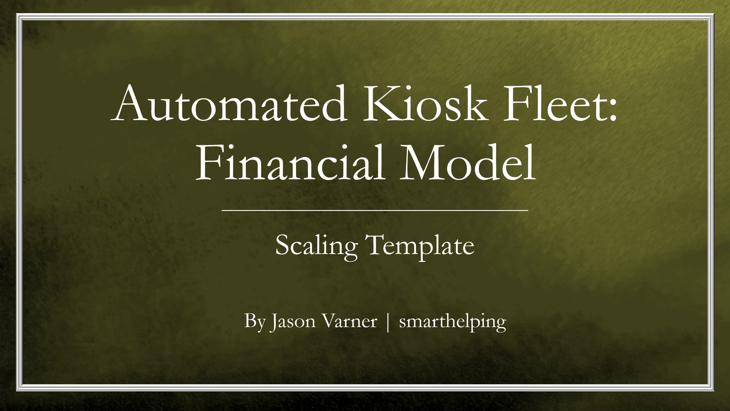 Robotic Kiosk Scalable Financial Model