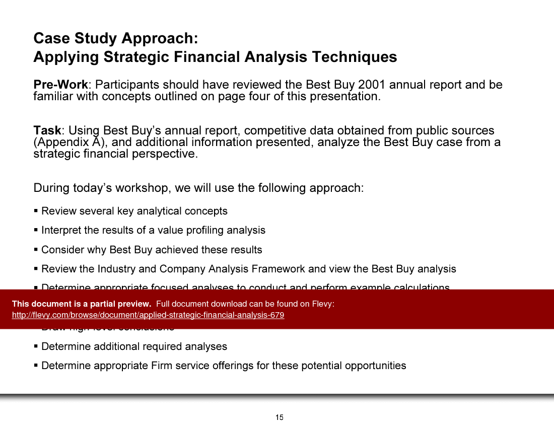 Applied Strategic Financial Analysis (96-slide PowerPoint presentation (PPT)) Preview Image