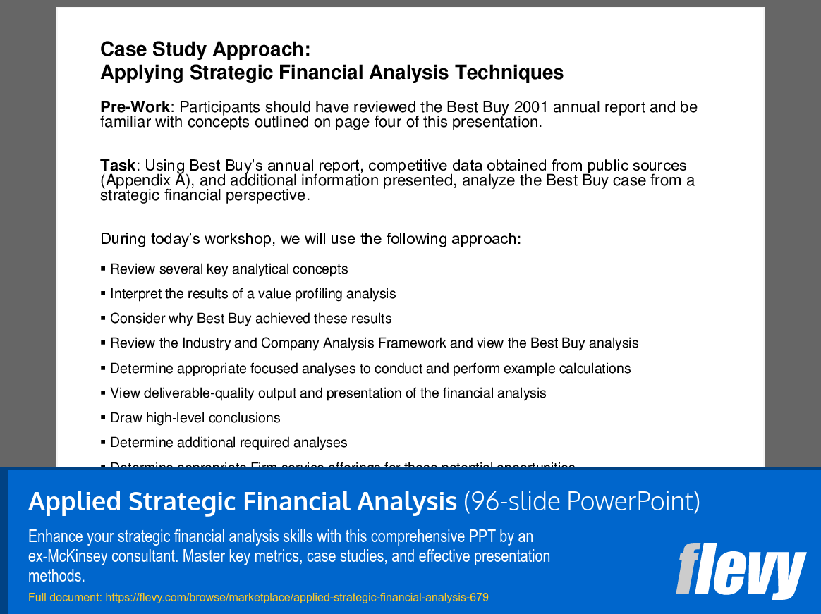 Applied Strategic Financial Analysis (96-slide PPT PowerPoint presentation (PPT)) Preview Image