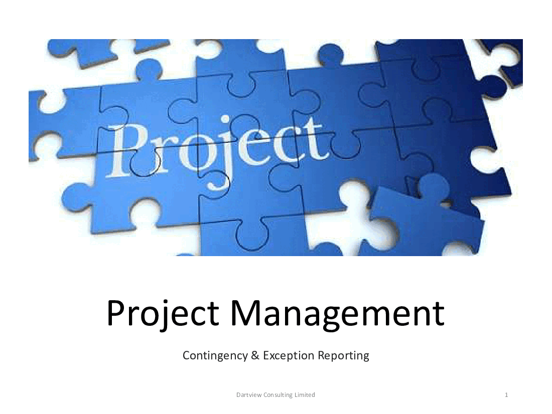 This is a partial preview of Project Management - Contingency & Exception Reporting (29-slide PowerPoint presentation (PPTX)). Full document is 29 slides. 