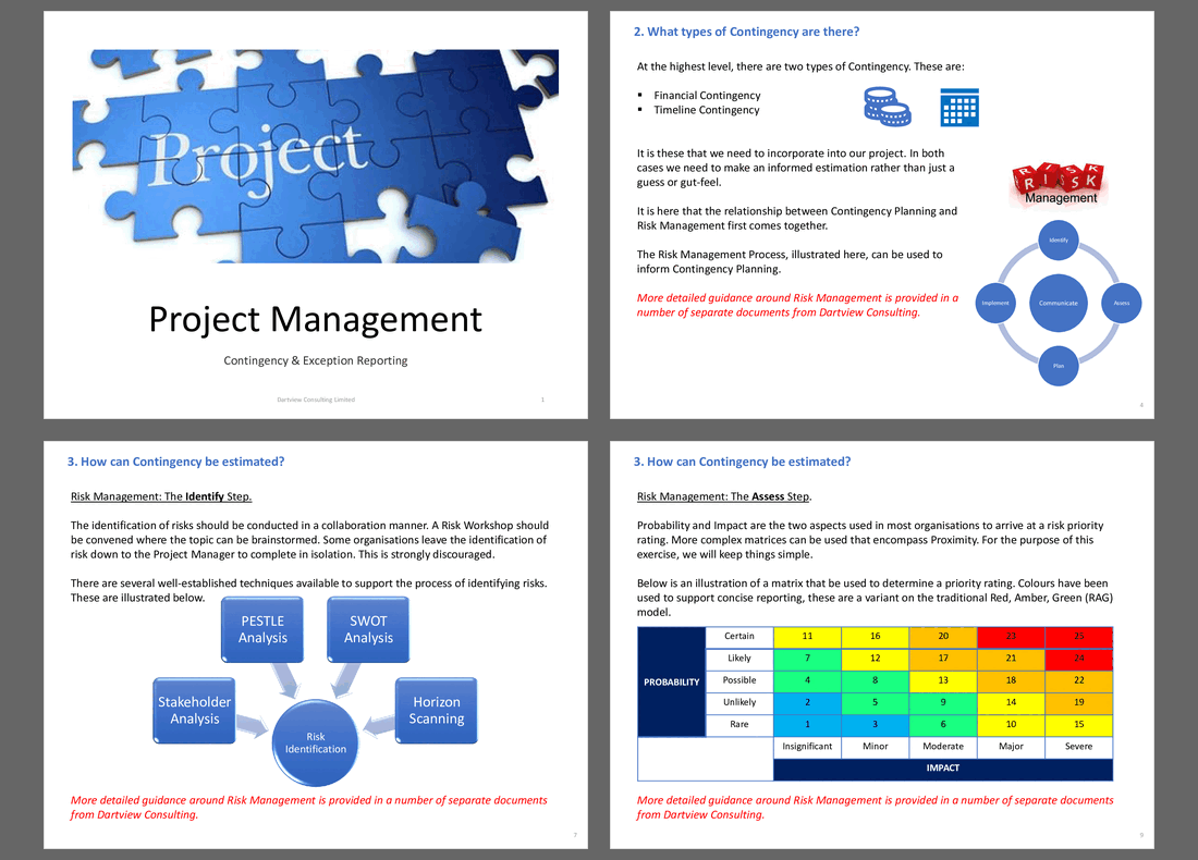 Project Management - Contingency & Exception Reporting