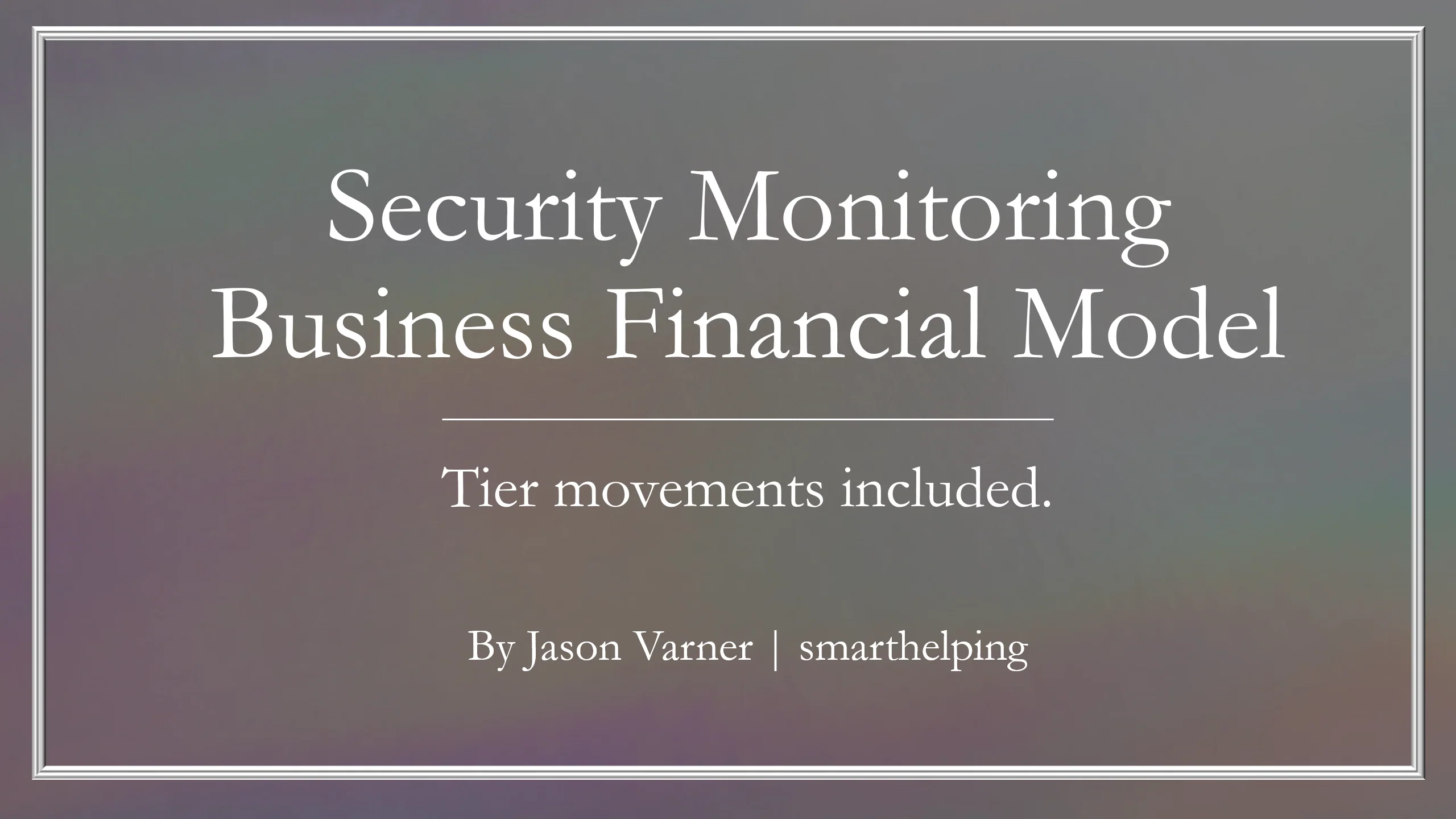 Security Monitoring Business Financial Model (Excel workbook (XLSX)) Preview Image