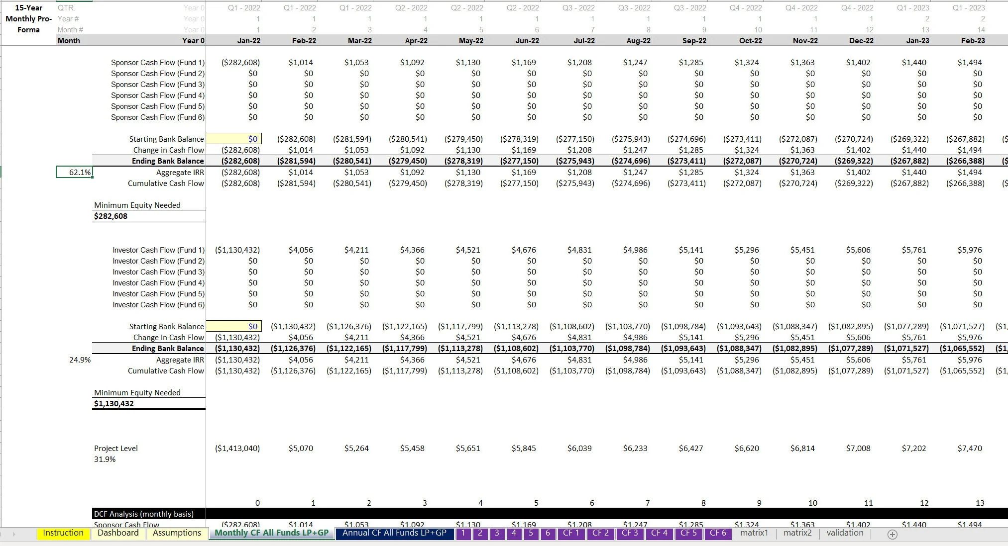 Self Storage Equity Ramping Financial Model (Excel workbook (XLSX)) Preview Image
