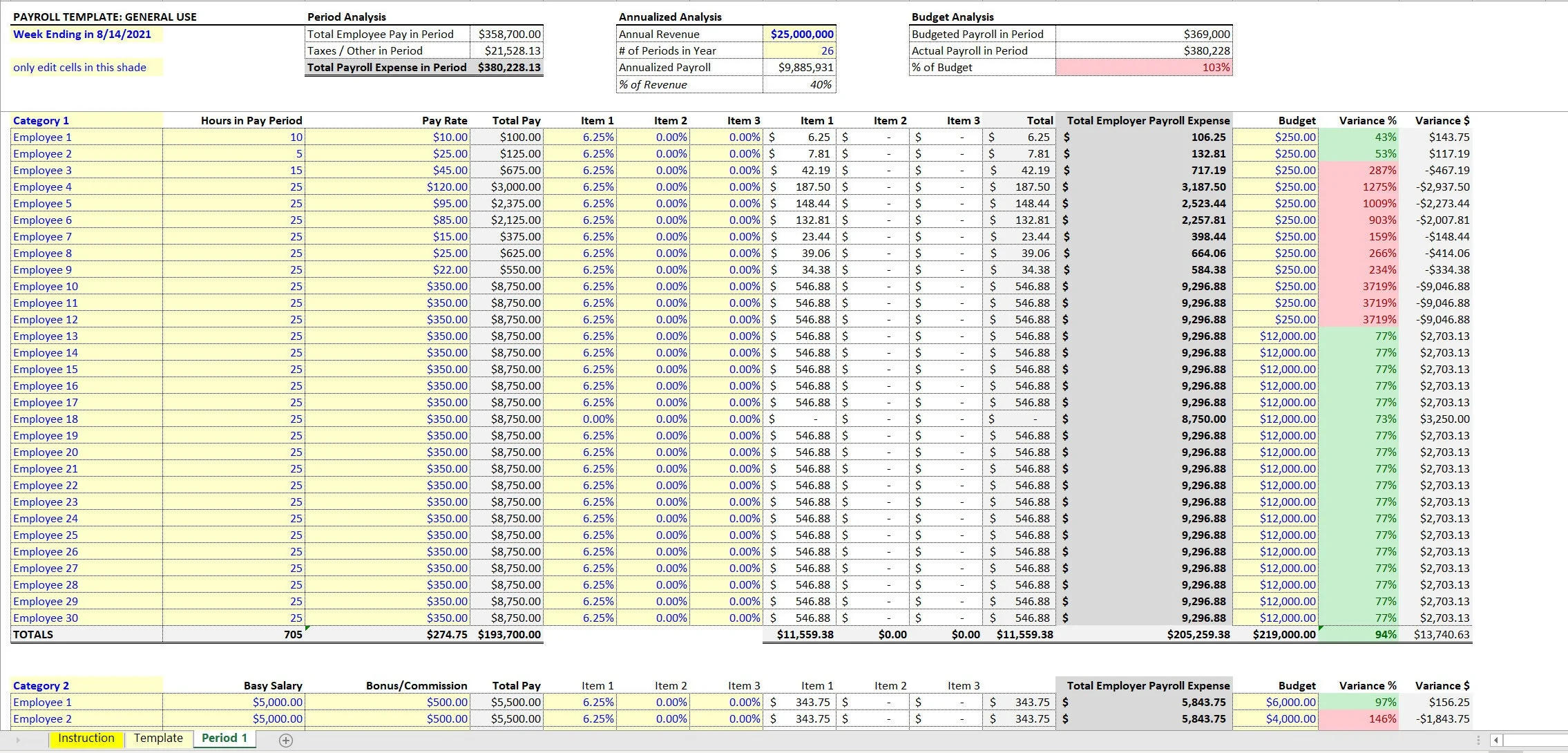 Payroll Calculator (Excel workbook (XLSX)) Preview Image
