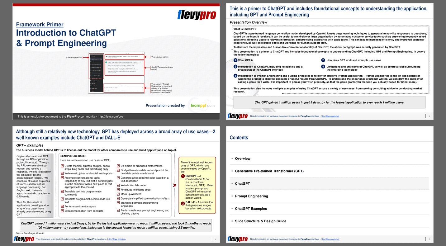 Introduction to ChatGPT & Prompt Engineering (35-slide PPT PowerPoint presentation (PPTX)) Preview Image