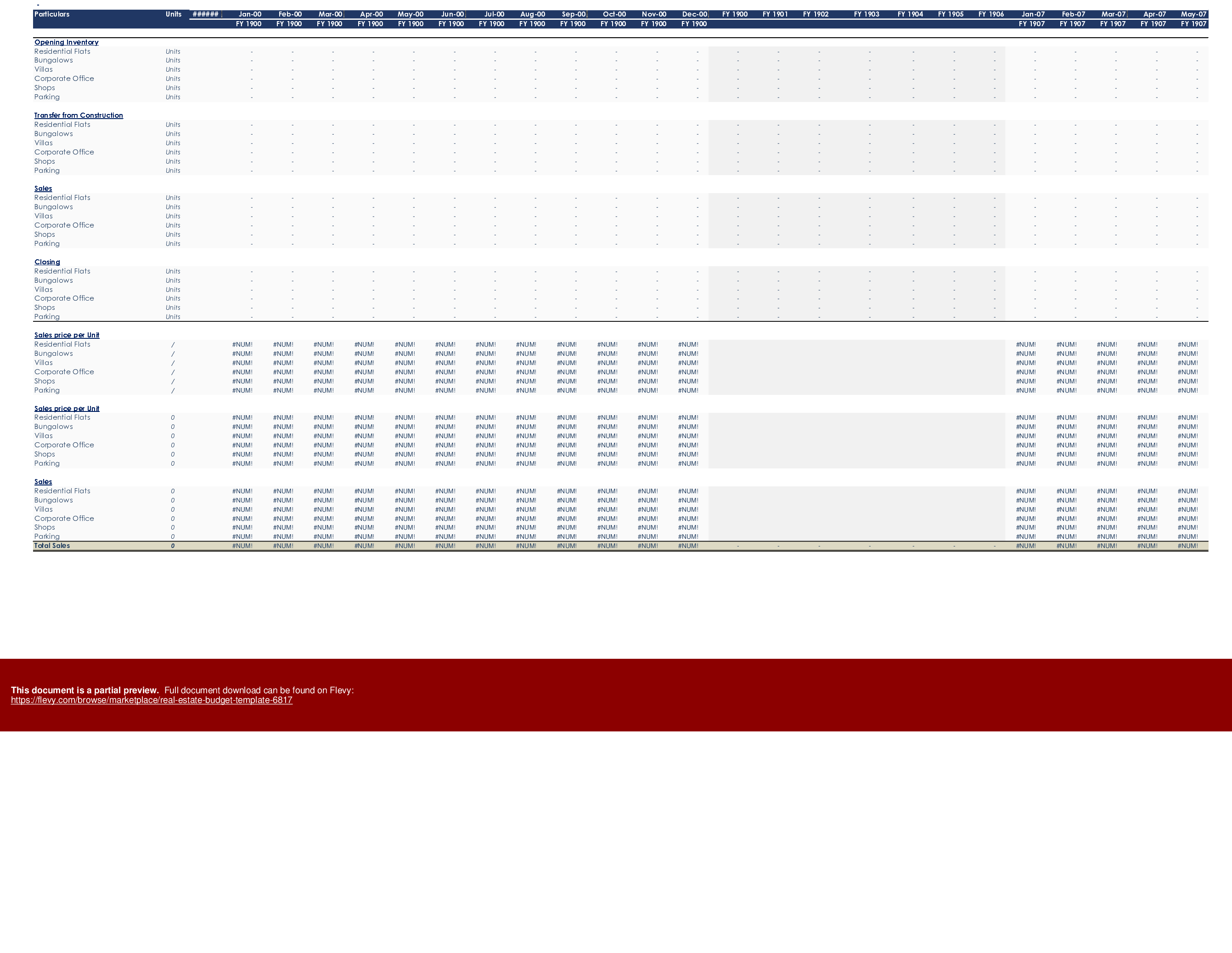 Real Estate Budget Template (Excel template (XLSX)) Preview Image