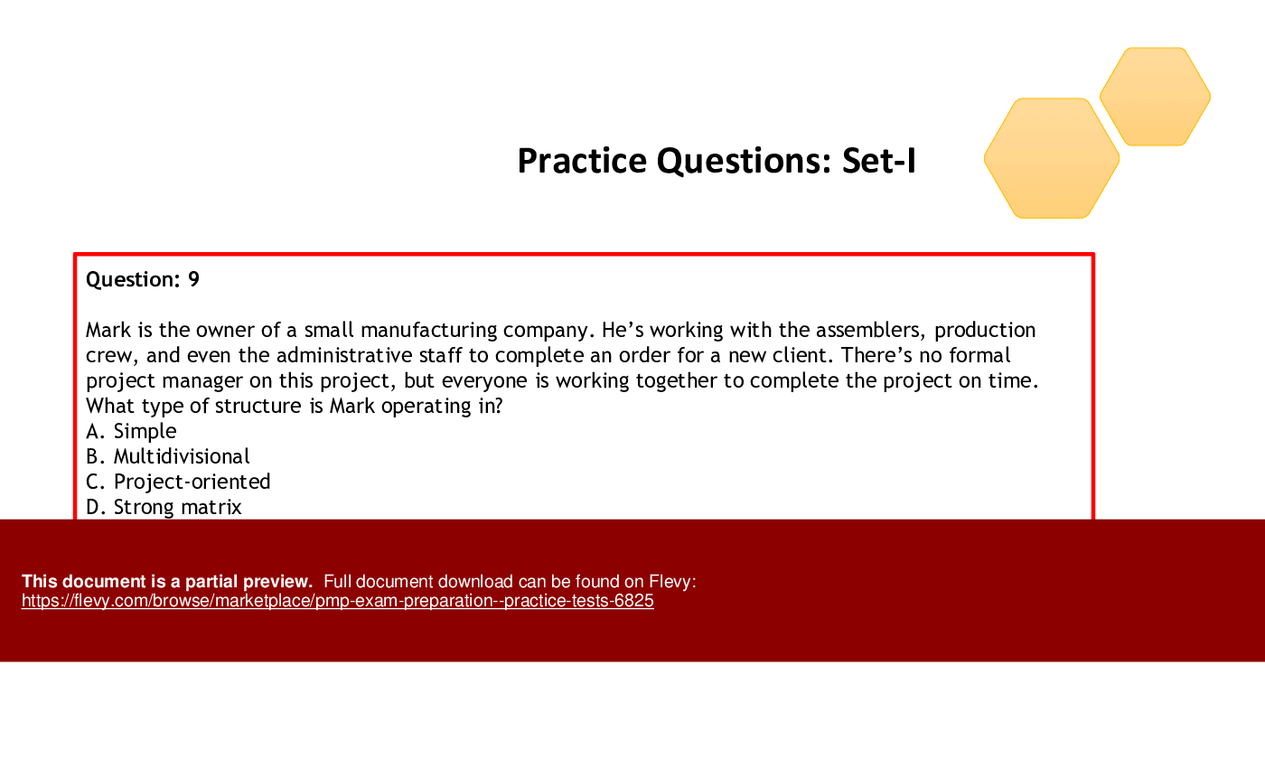 PMP Exam Preparation - Practice Tests (365-slide PowerPoint presentation (PPTX)) Preview Image