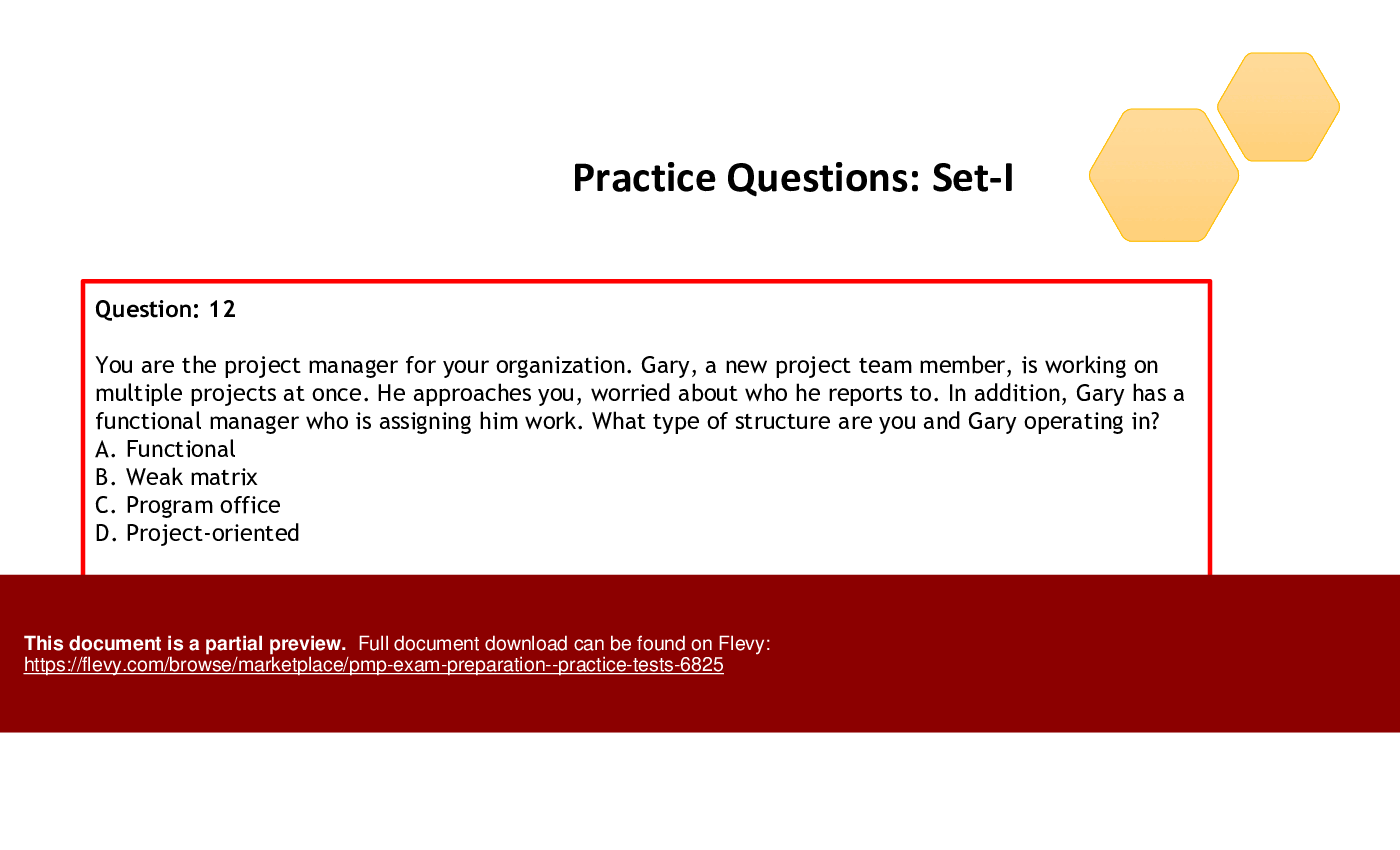 PMP Exam Preparation - Practice Tests (365-slide PowerPoint presentation (PPTX)) Preview Image