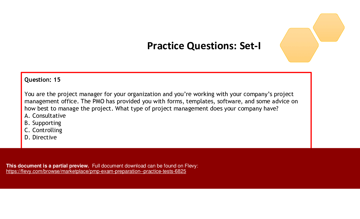 PMP Exam Preparation - Practice Tests (365-slide PPT PowerPoint presentation (PPTX)) Preview Image