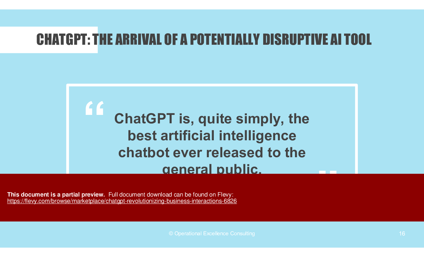 ChatGPT: Revolutionizing Business Interactions (89-slide PPT PowerPoint presentation (PPTX)) Preview Image