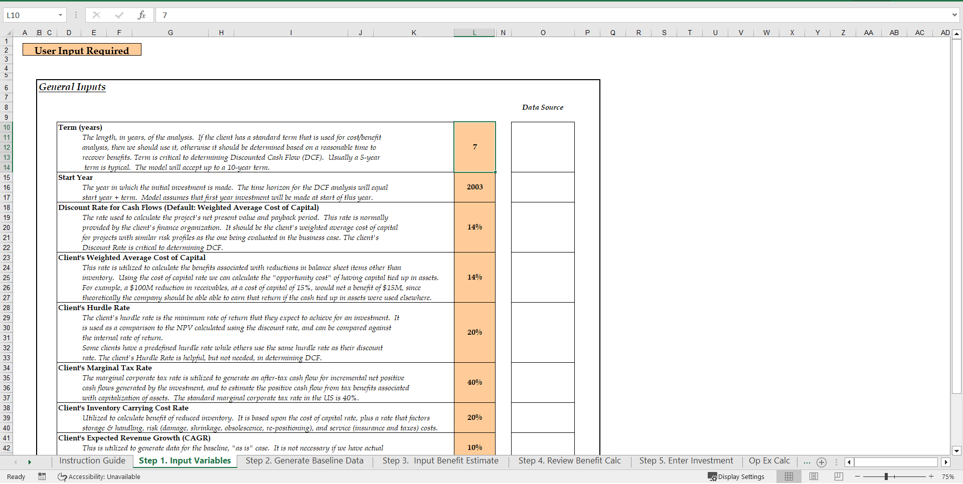 Business Case Template Excel