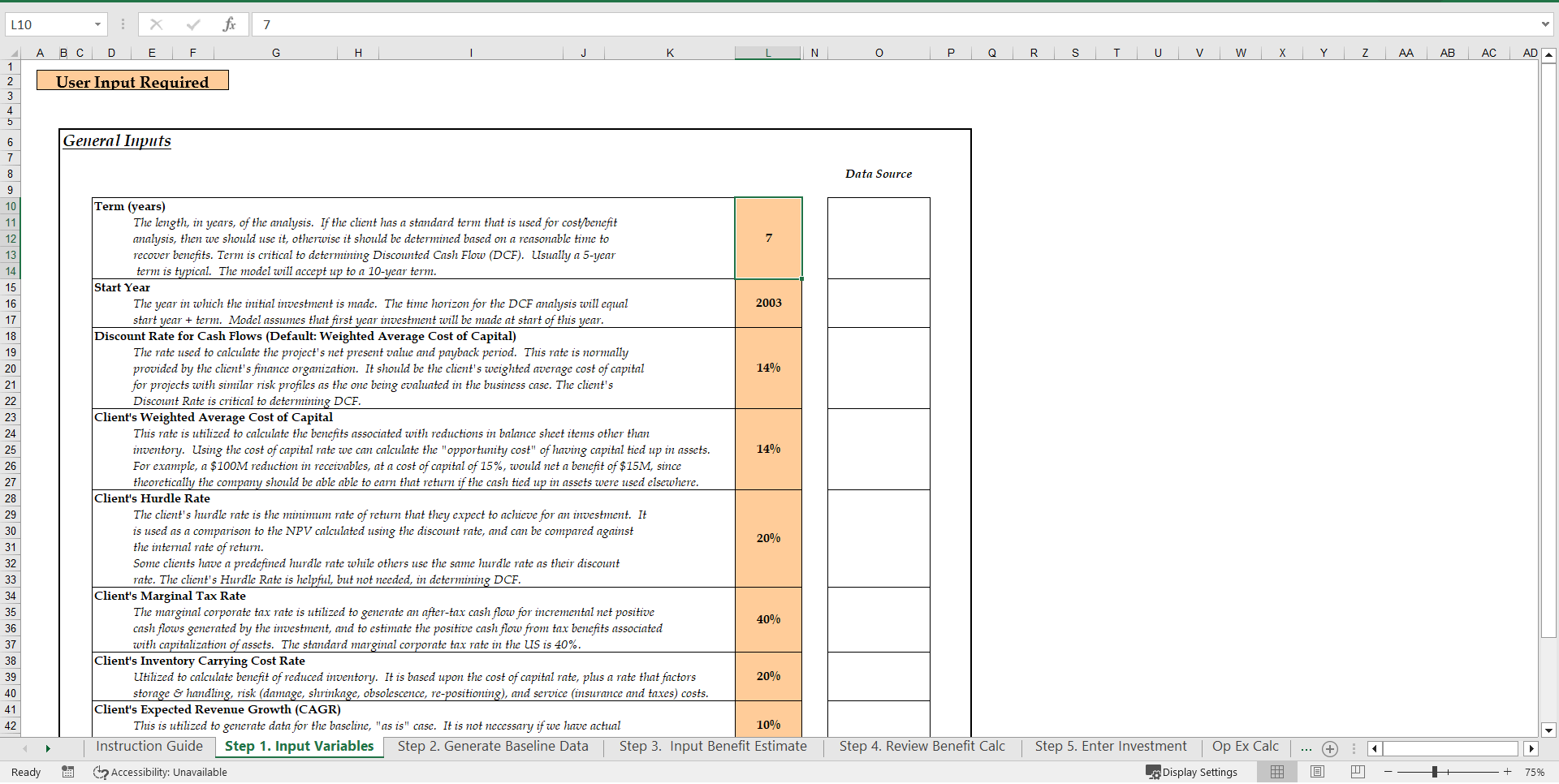 Business Case Template Excel Workbook Xls Flevy 7412