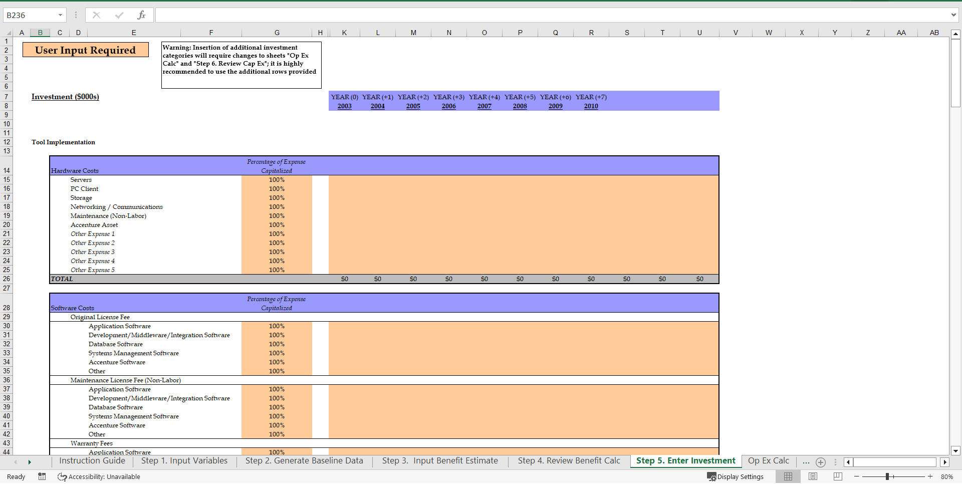 Business Case Template (Excel workbook (XLS)) Preview Image