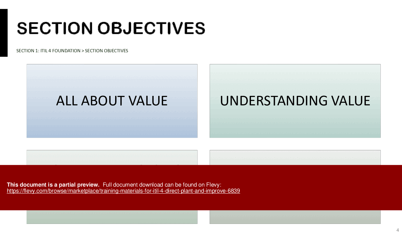 Training Materials for ITIL 4 Direct, Plant, and Improve (283-slide PPT PowerPoint presentation (PPTX)) Preview Image