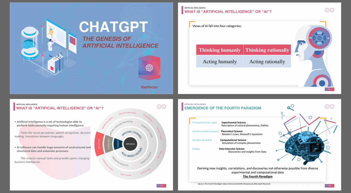 ChatGPT  - The Genesis of Artificial Intelligence (116-slide PPT PowerPoint presentation (PPTX)) Preview Image