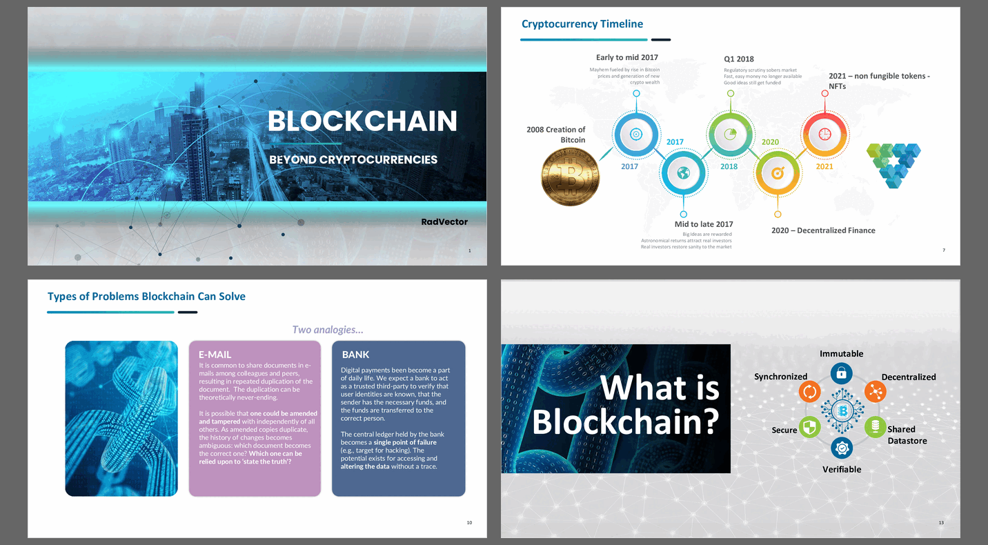 Blockchain - Beyond Cryptocurrencies (43-slide PPT PowerPoint presentation (PPTX)) Preview Image