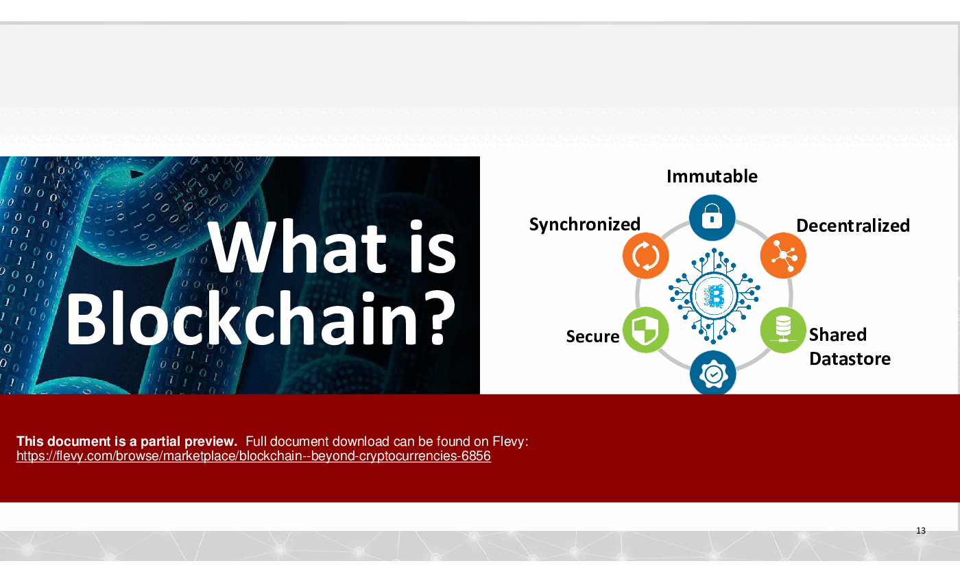 This is a partial preview of Blockchain - Beyond Cryptocurrencies (43-slide PowerPoint presentation (PPTX)). Full document is 43 slides. 