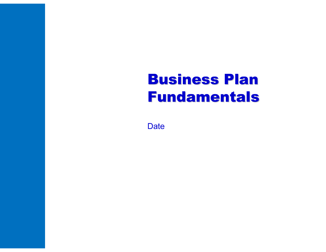 Business Plan Fundamentals