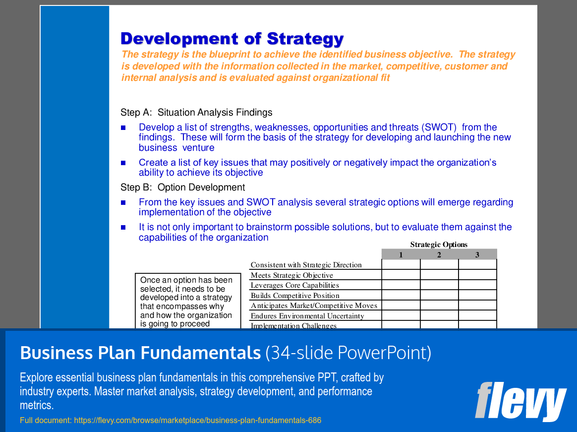 Business Plan Fundamentals (34-slide PPT PowerPoint presentation (PPT)) Preview Image