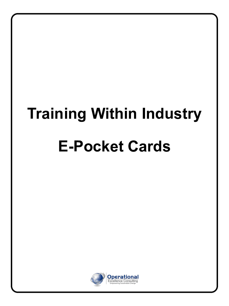 This is a partial preview of TWI Program: E-Pocket Cards (JI, JM, JR & JS) (13-page PDF document). Full document is 13 pages. 