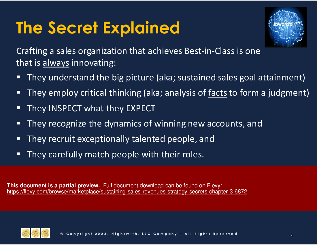 This is a partial preview of Sustaining Sales Revenues: Strategy Secrets (Chapter 3) (28-slide PowerPoint presentation (PPTX)). Full document is 28 slides. 