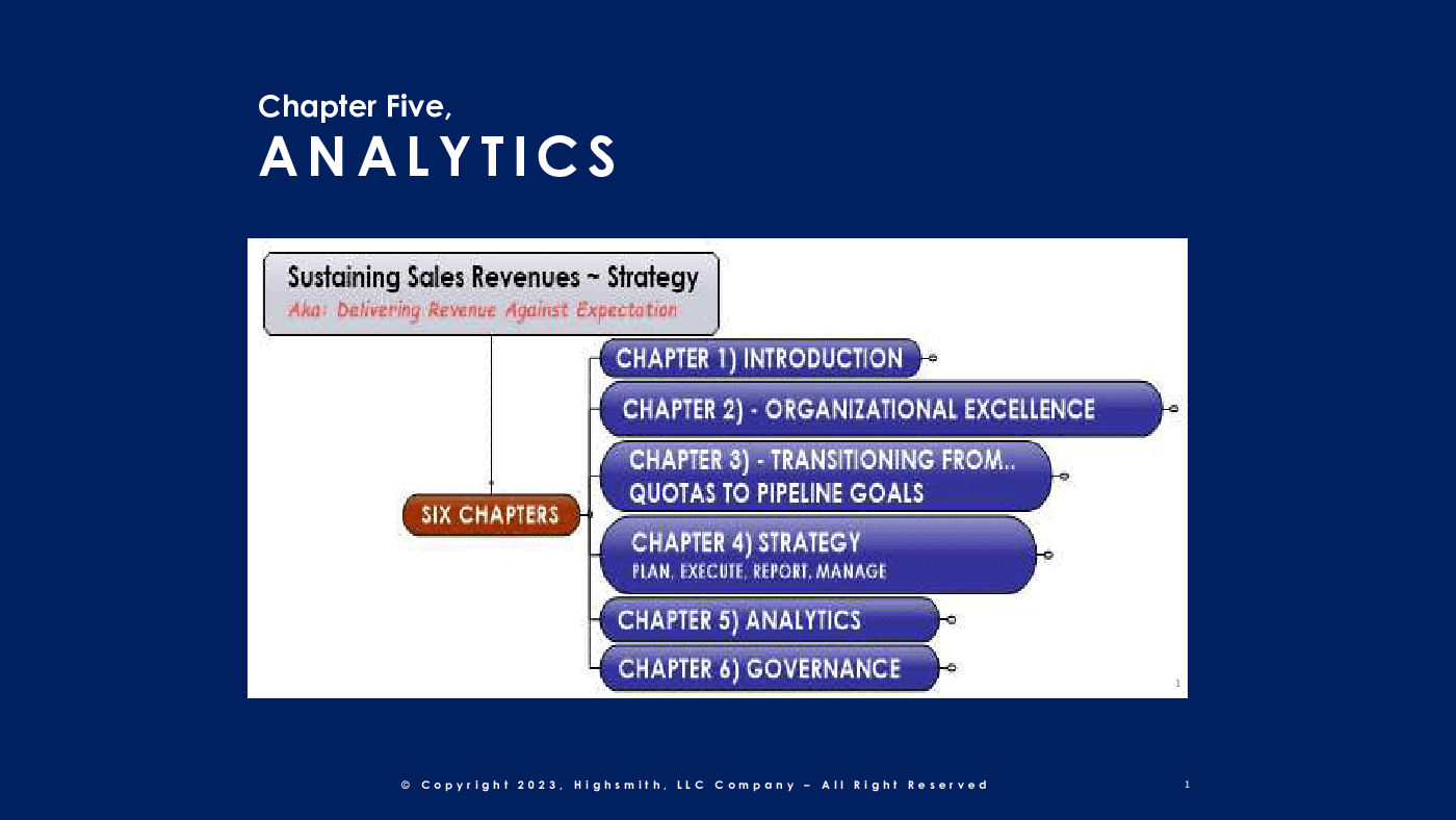Sustaining Sales Revenues: Analytics (Chapter 5)