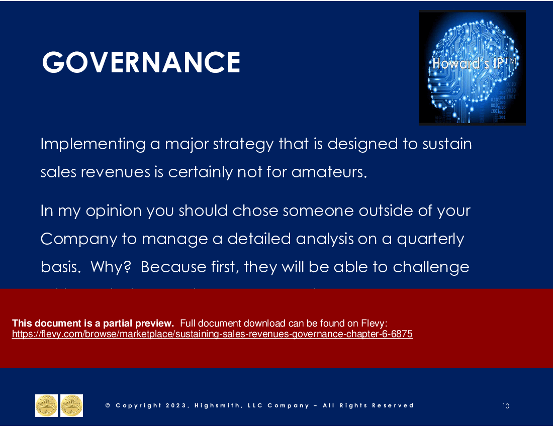 Sustaining Sales Revenues: Governance (Chapter 6) (45-slide PowerPoint presentation (PPTX)) Preview Image