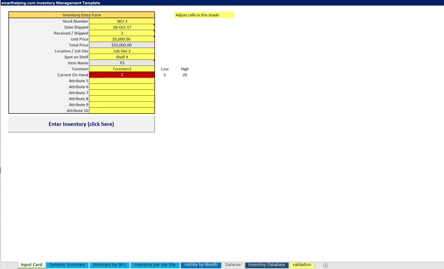 Inventory at Multiple Locations Tracker (Excel workbook (XLSX)) Preview Image