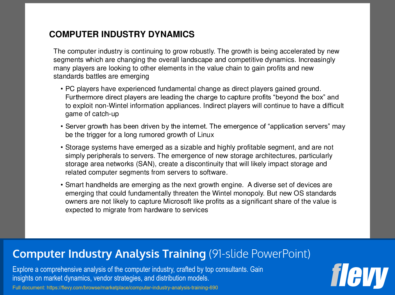 Computer Industry Analysis Training (91-slide PPT PowerPoint presentation (PPT)) Preview Image