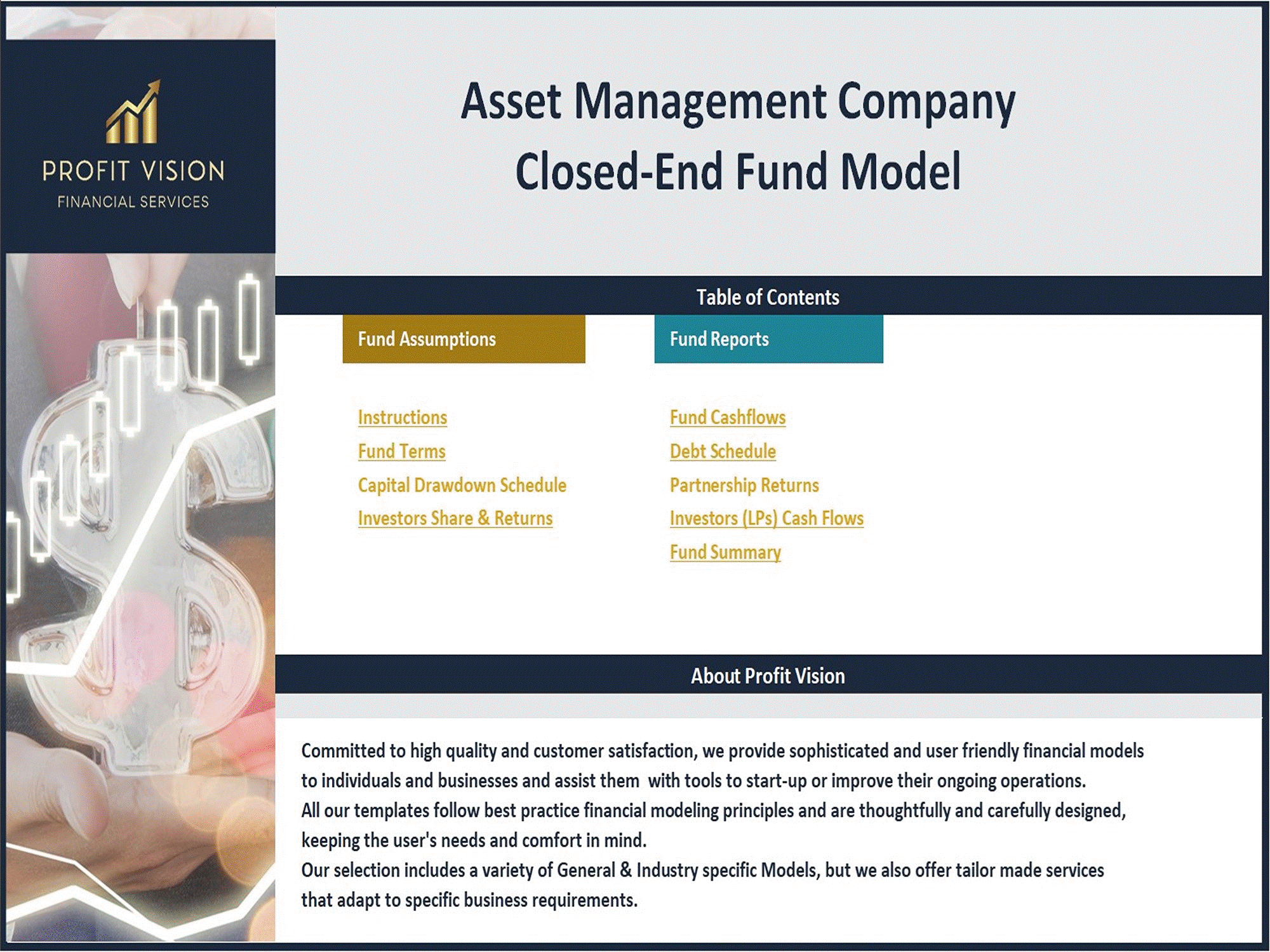 Asset Management Company - Closed End Fund Model (Excel template (XLSX)) Preview Image