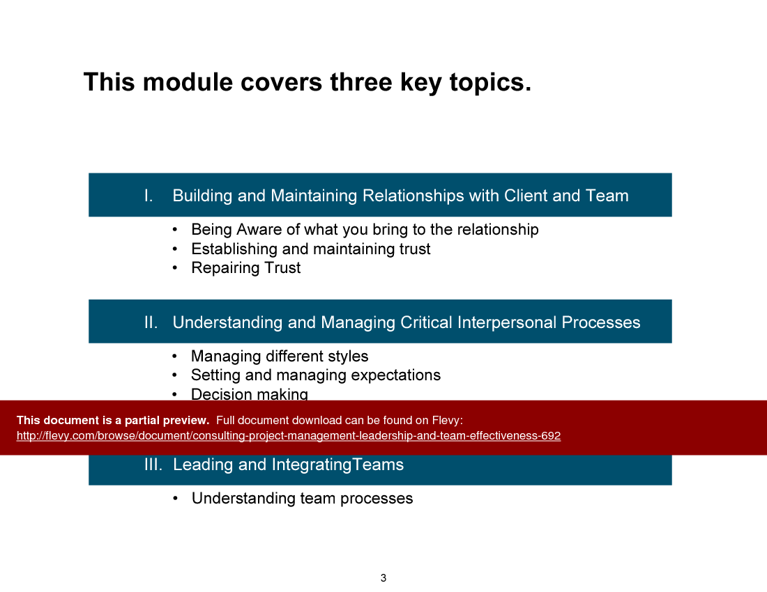 This is a partial preview of Consulting Project Management Leadership & Team Effectiveness (51-slide PowerPoint presentation (PPT)). Full document is 51 slides. 