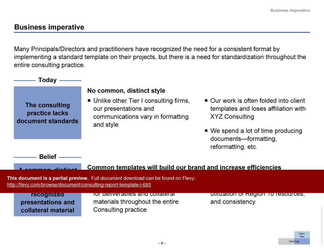 Consulting Report Template I (166-slide PPT PowerPoint presentation (PPT)) Preview Image