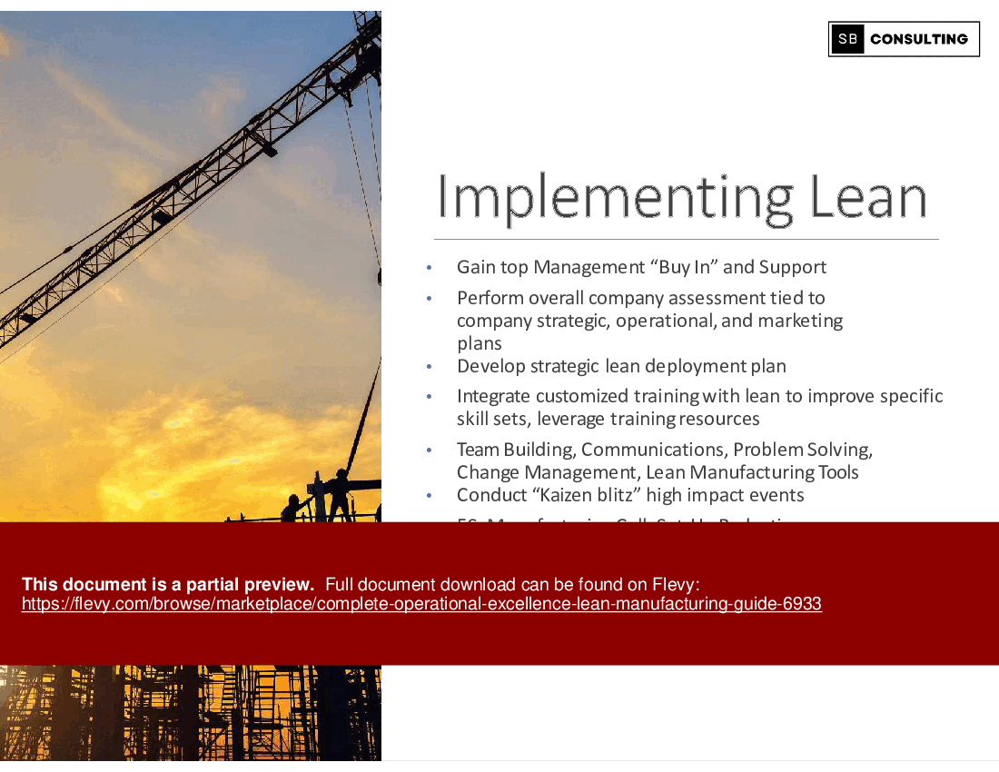 Complete Operational Excellence Lean Manufacturing Guide (246-slide PowerPoint presentation (PPTX)) Preview Image