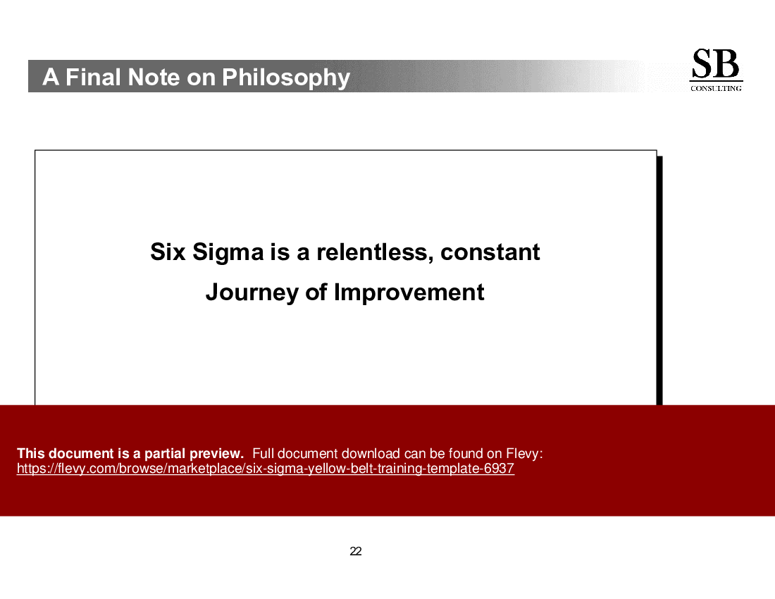 Six Sigma Yellow Belt Training Template (117-slide PPT PowerPoint presentation (PPTX)) Preview Image