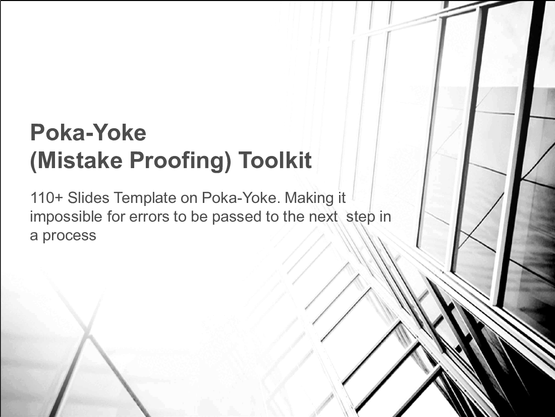 Lean Manufacturing Poka-Yoke Toolkit