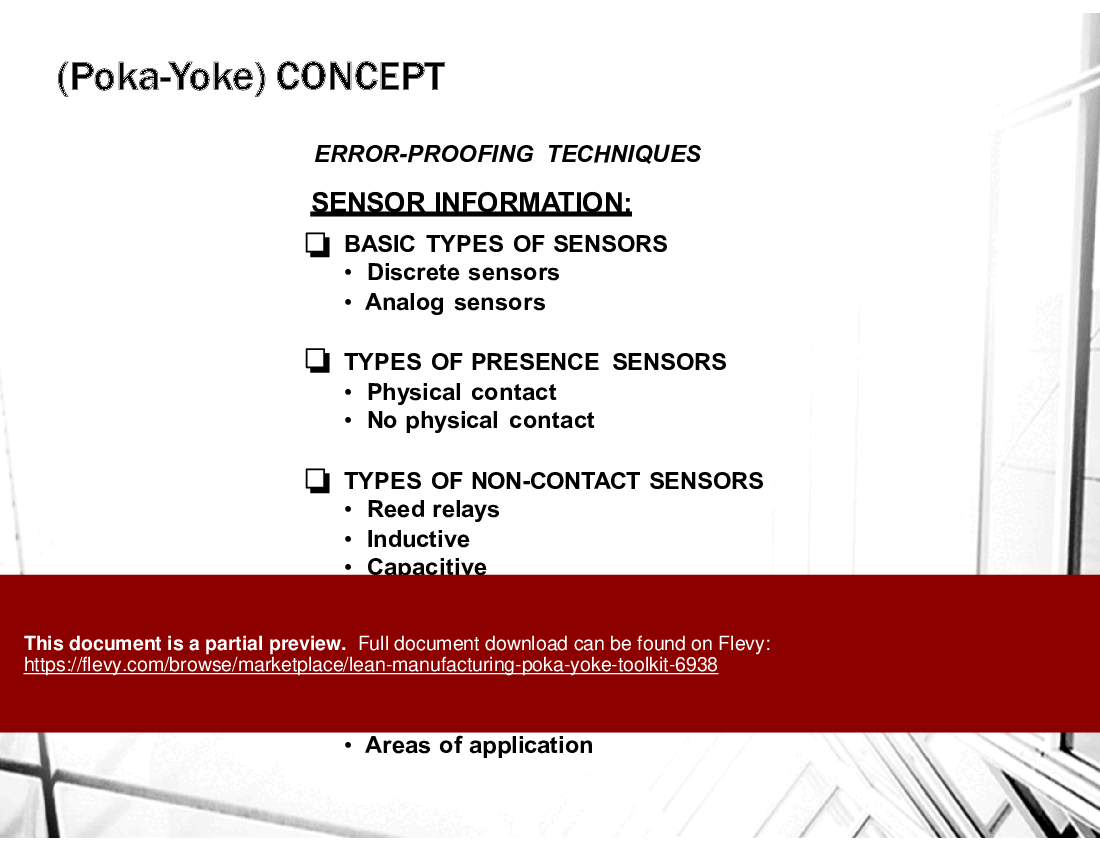 Lean Manufacturing Poka-Yoke Toolkit (113-slide PPT PowerPoint presentation (PPTX)) Preview Image