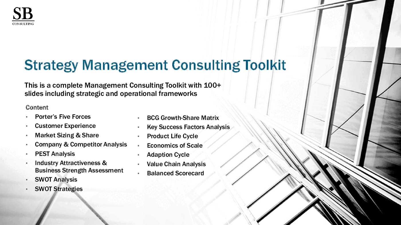 Complete Management Consulting Toolkit (120-slide PowerPoint presentation (PPTX)) Preview Image