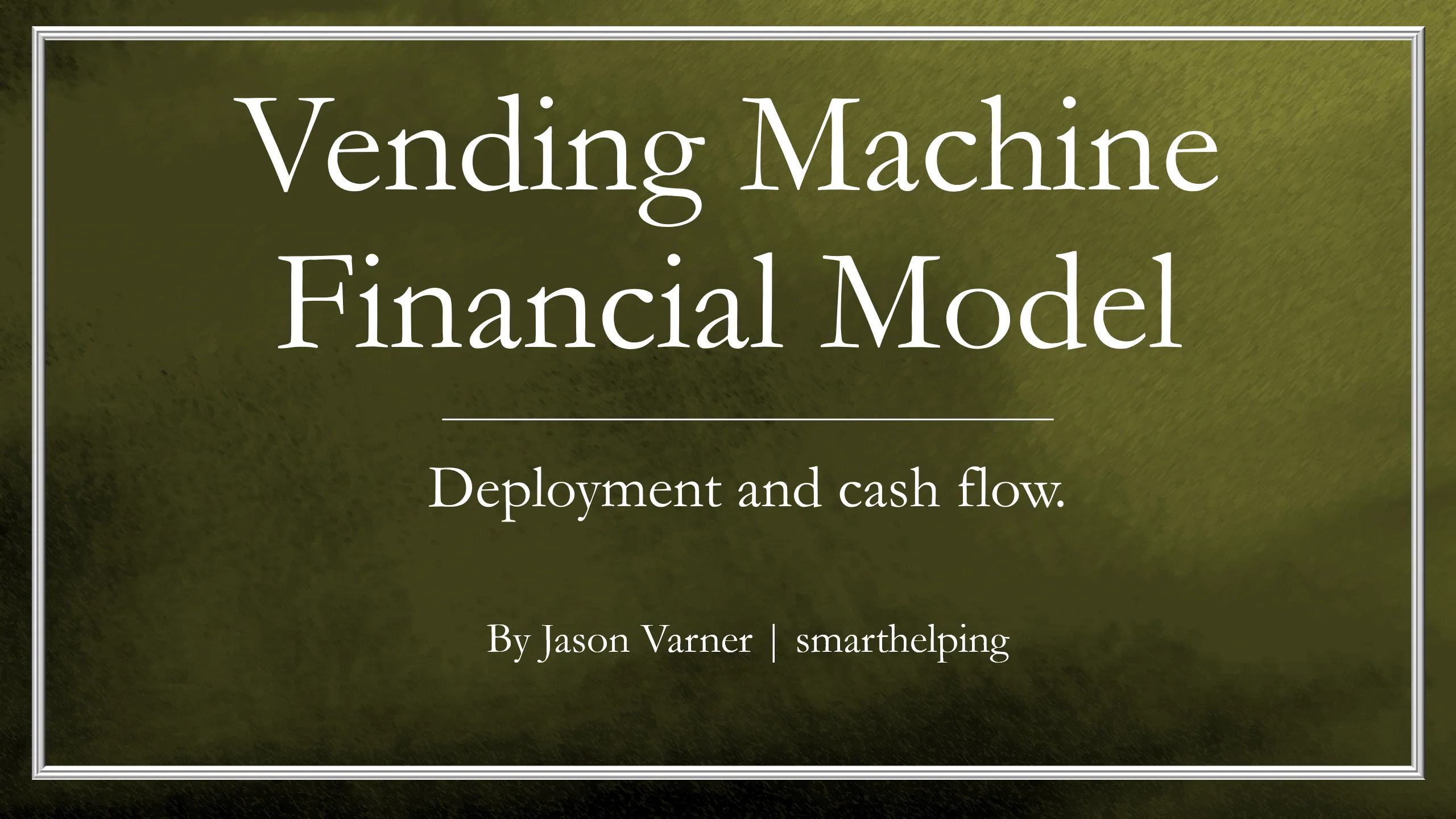 Vending Machine Financial Model (Excel workbook (XLSX)) Preview Image