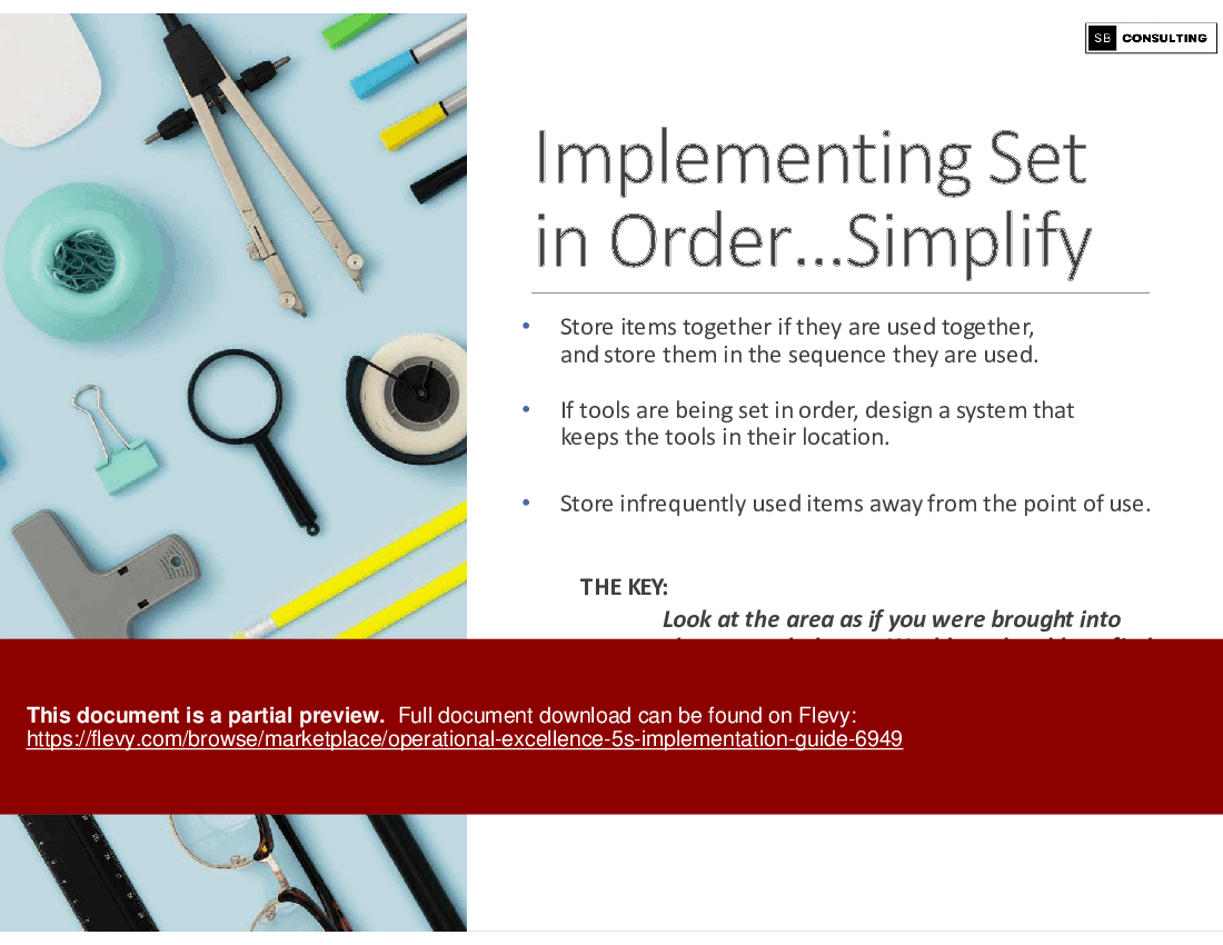 Operational Excellence 5S Implementation Guide (52-slide PPT PowerPoint presentation (PPTX)) Preview Image