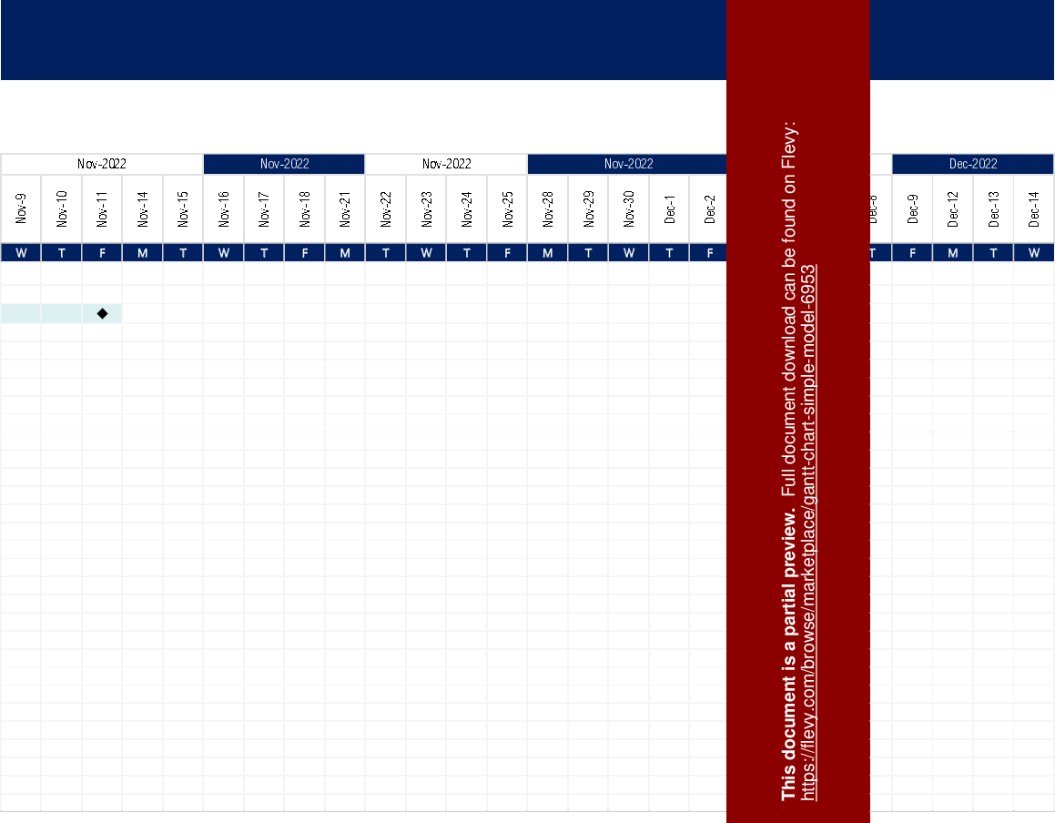 Gantt Chart Simple Model (Excel template (XLSM)) Preview Image