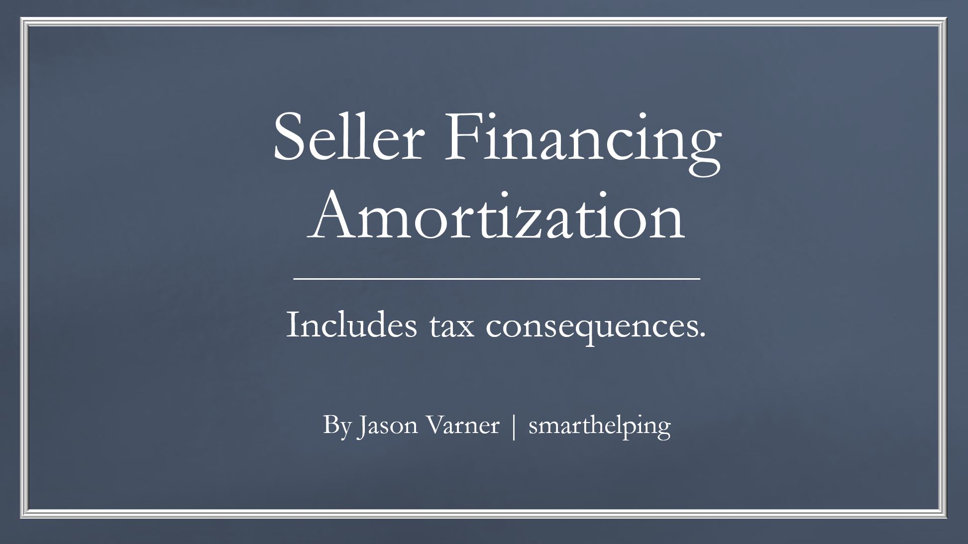 Seller Financing Amortization Schedule with Tax Logic