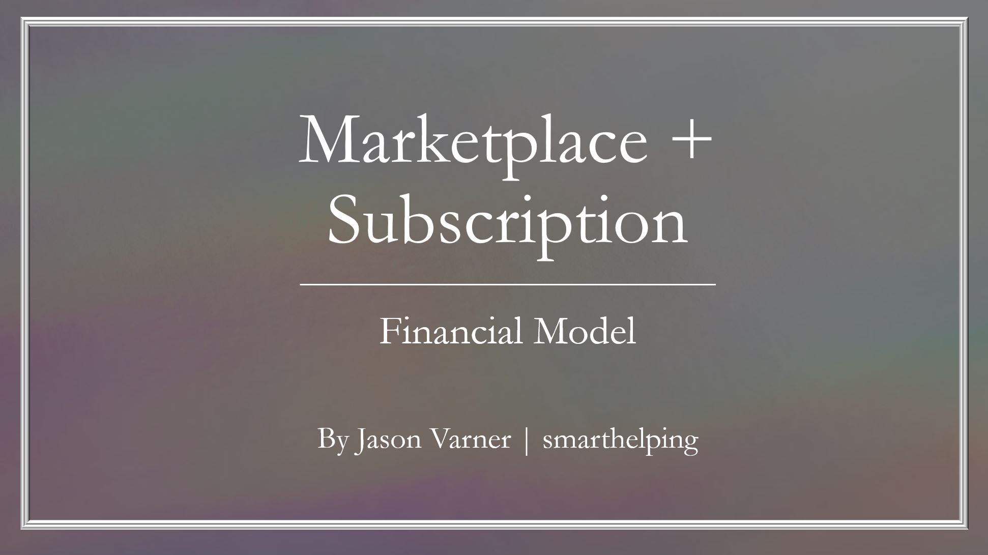 Subscription Marketplace 5-year Startup Model (Excel workbook (XLSX)) Preview Image